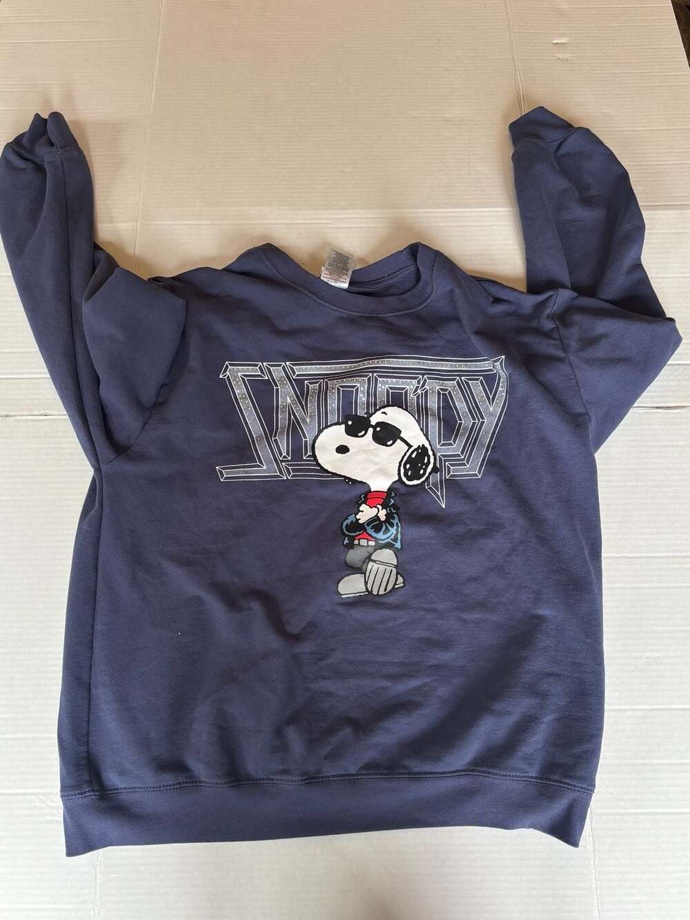 Peanuts Snoopy Graphic Sweatshirt Navy Blue XXL